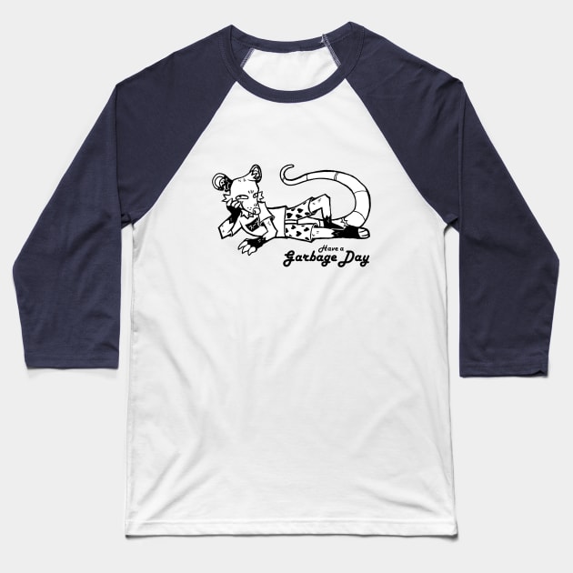 Garbage Day Opossum Baseball T-Shirt by Vultone